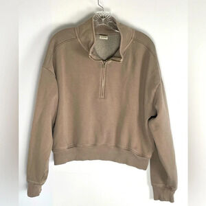 PINK Mauve Light Purple Quarter Zip Pullover Sweatshirt Size Medium